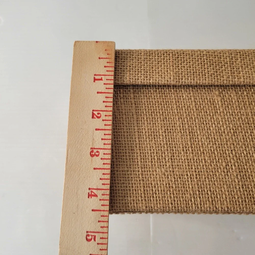 Storage Box Women Small Brown Burlap Jute Rustic With Lid Label Holder
